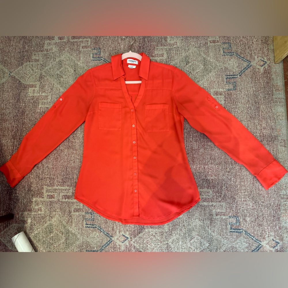 Express Portofino original button down blouse long sleeve small
